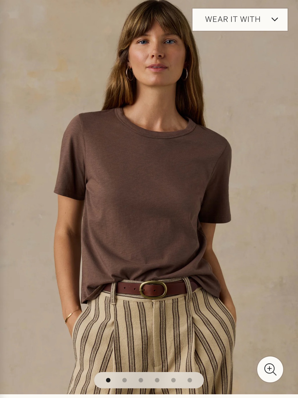 Faherty Sunwashed Regenerative Tee Alpine Brown Organic Cotton Sz Xl New